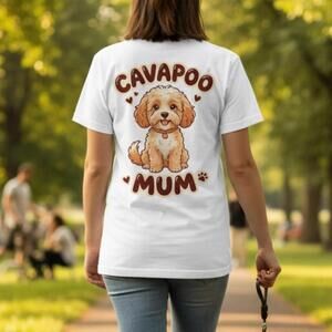 Cavapoo Mum T-Shirt Cute Cavapoo Puppy Illustration